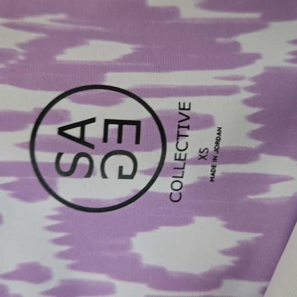 SAGE COLLECTIVE Lavender and White Leopard One Piece Short Unitard Size XS - Picture 6 of 12